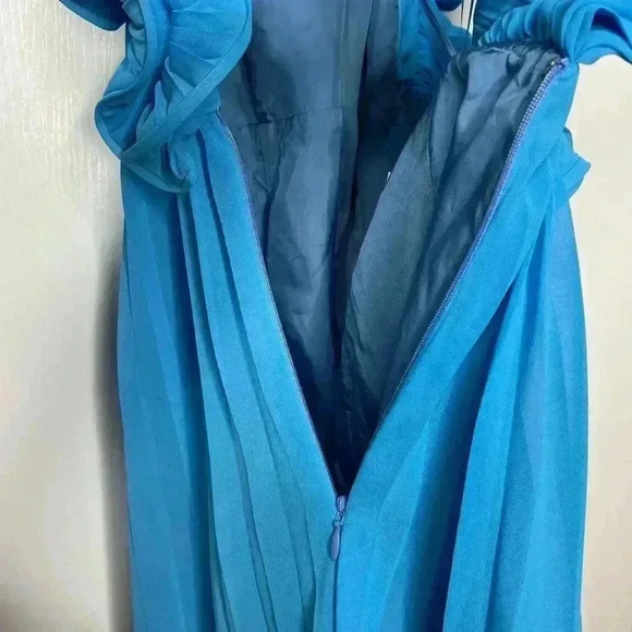 AMUR Blue Ruffle Dress - Picture 6 of 9